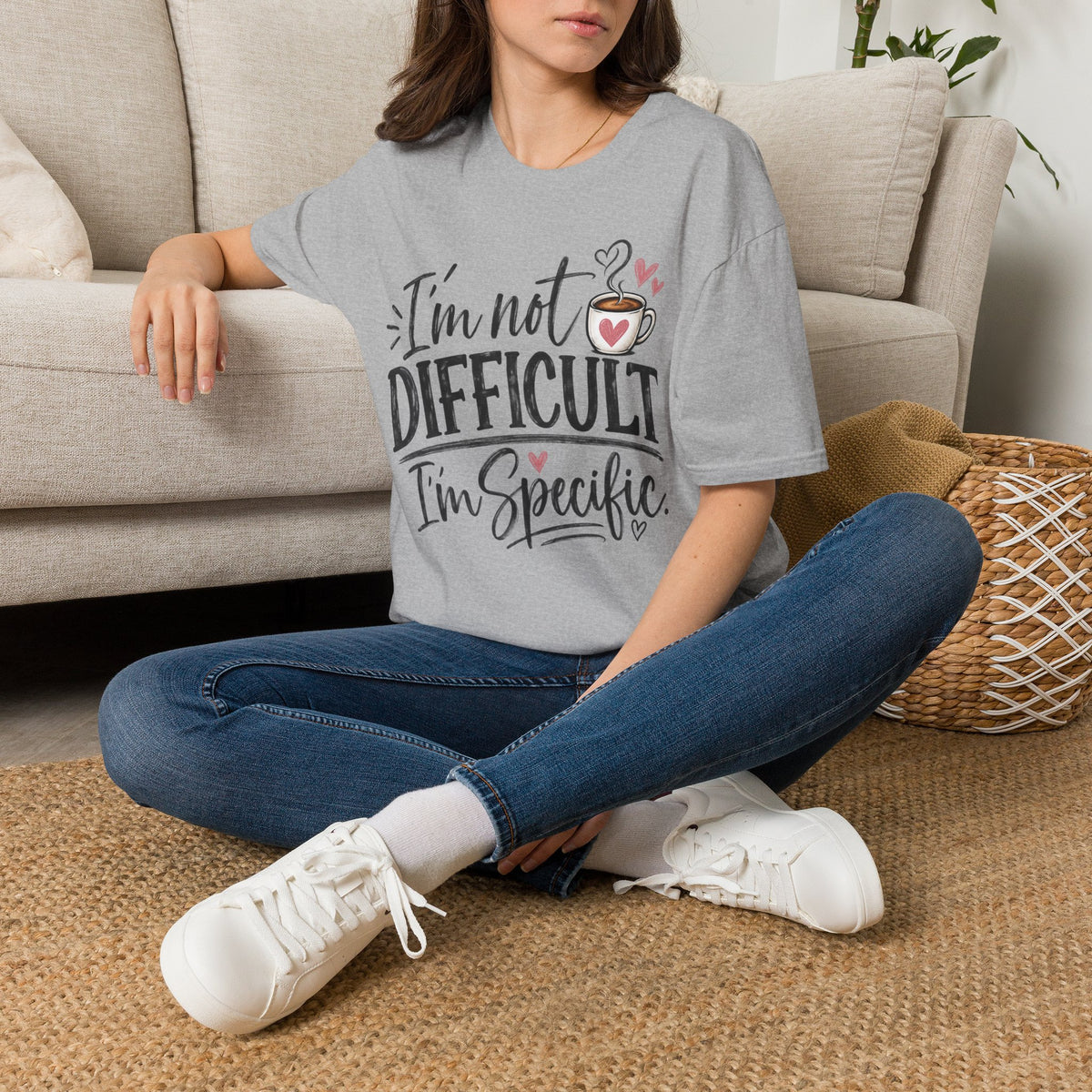 I’m Not Difficult I’m Specific T-Shirt — Funny Coffee Lover Graphic Tee