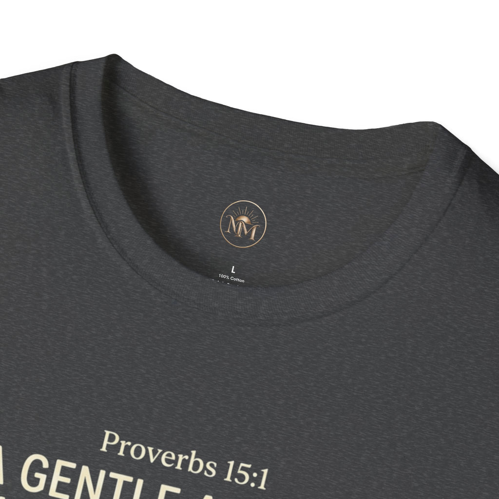 Highland Cow Proverbs 15:1 - "A Gentle Answer Turns Away Wrath" T-Shirt