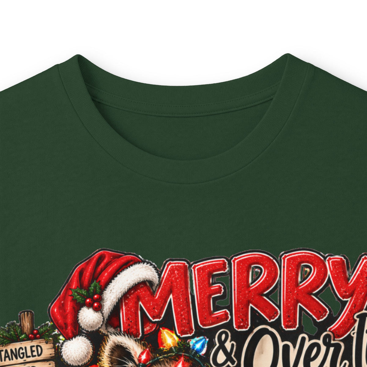 Merry Raccoon Christmas Long Sleeve Tee